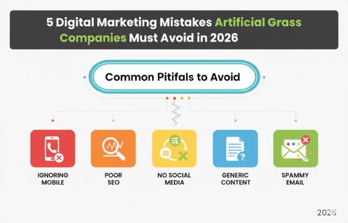 5 digital marketing mistakes for artificial grass companies, USA