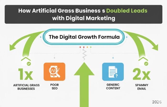 Digital growth formula for artificial grass marketing, USA