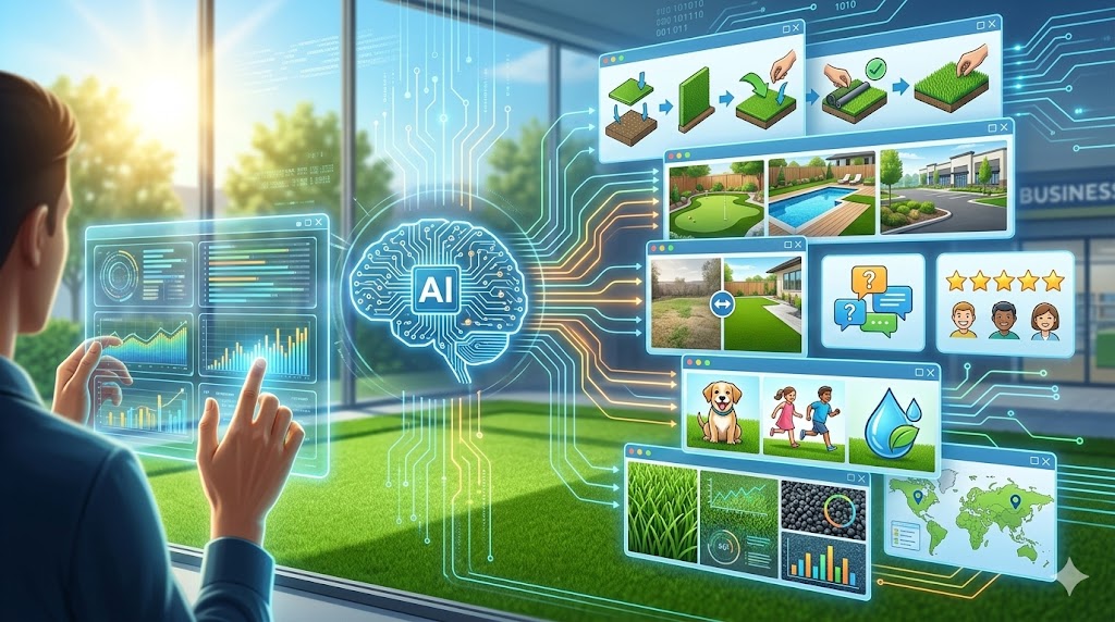 AI content analysis for artificial grass marketing, USA