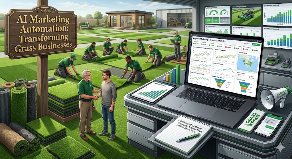 AI marketing automation transforming artificial grass businesses in the USA.