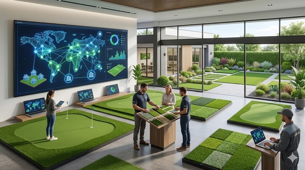 Artificial grass business reviewing data in USA