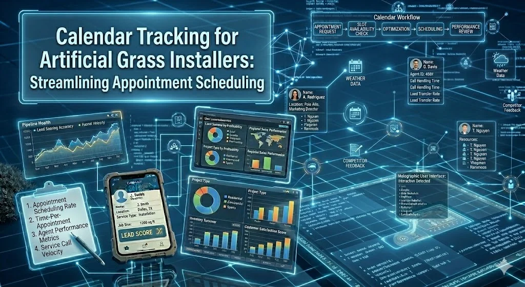 calander tracking for artificial grass installer