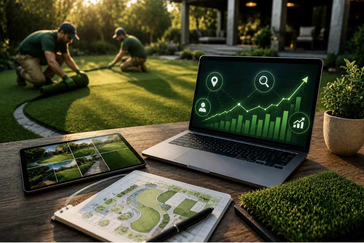 Turf installers, laptop SEO, USA growth.